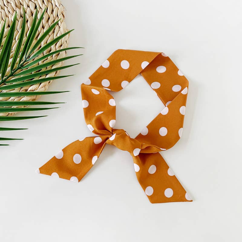 Minimalist Fashion Polka Dot Scarf: Yellow / M