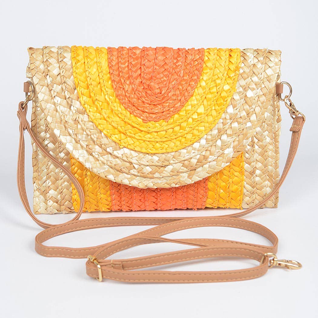 Straw Colorful Envelope Clutch: OR