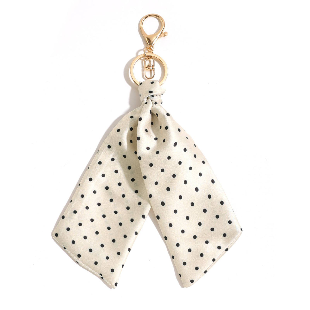 Classic Polka Dot Keychain and Bag Charm: Beige / M