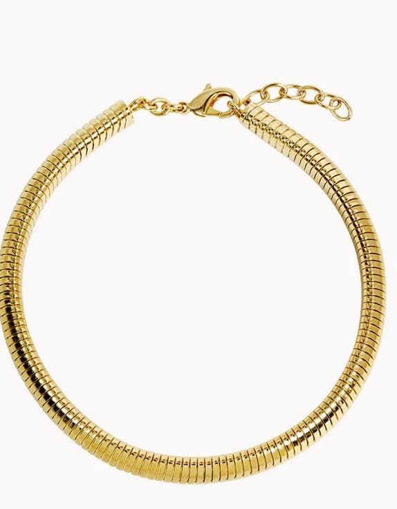 Tobogas, Cobra Omega Collar Necklace- Steel: Gold plated NON TARNISH