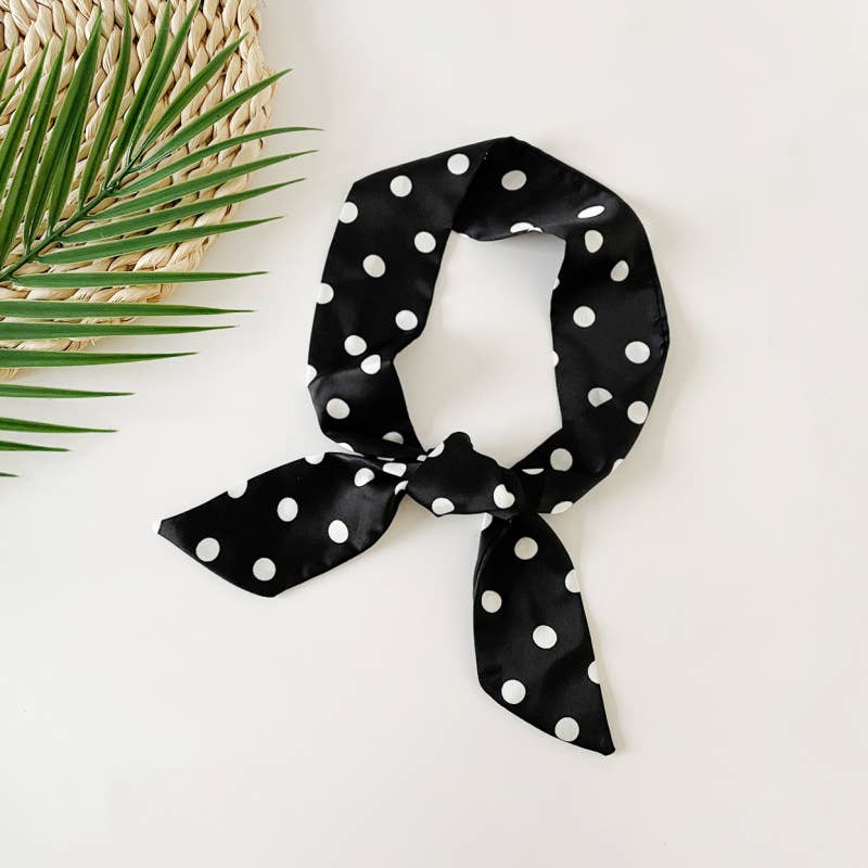Minimalist Fashion Polka Dot Scarf: Black / M