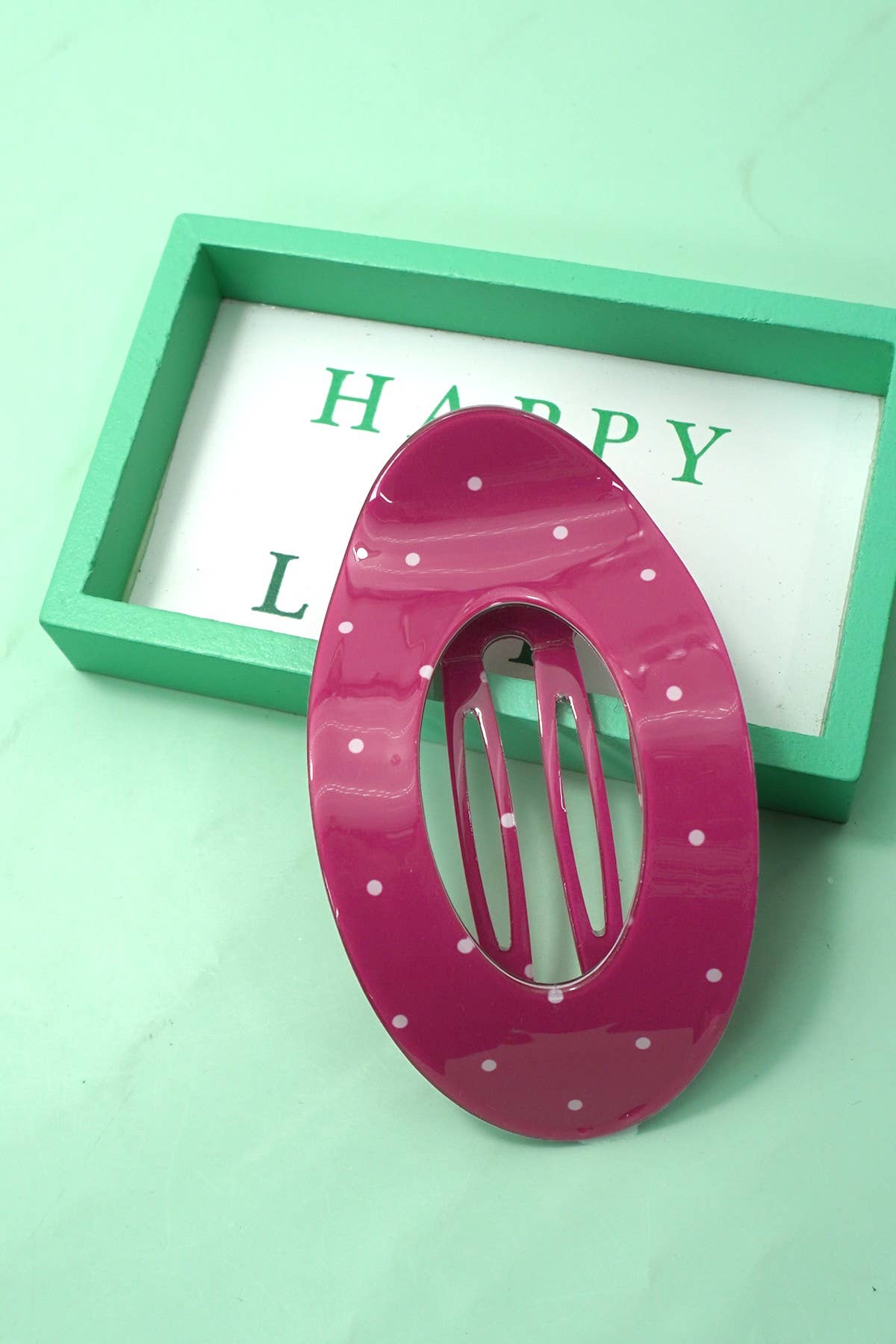 Jumbo Lay Flat Oval Hair Claw Clips Secure Styling | Fuchsia