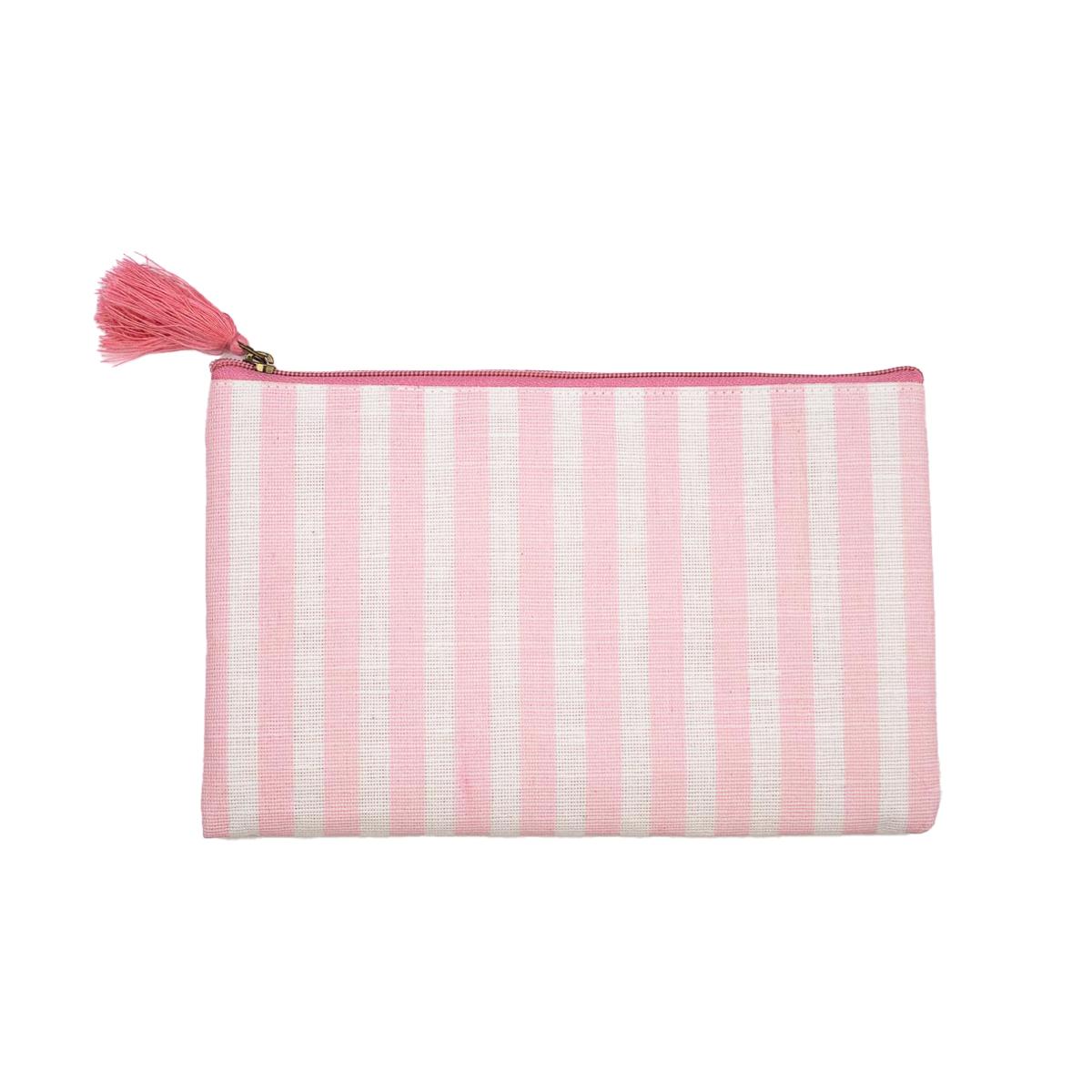Bonjour Stripe Juco Cosmetic Bag