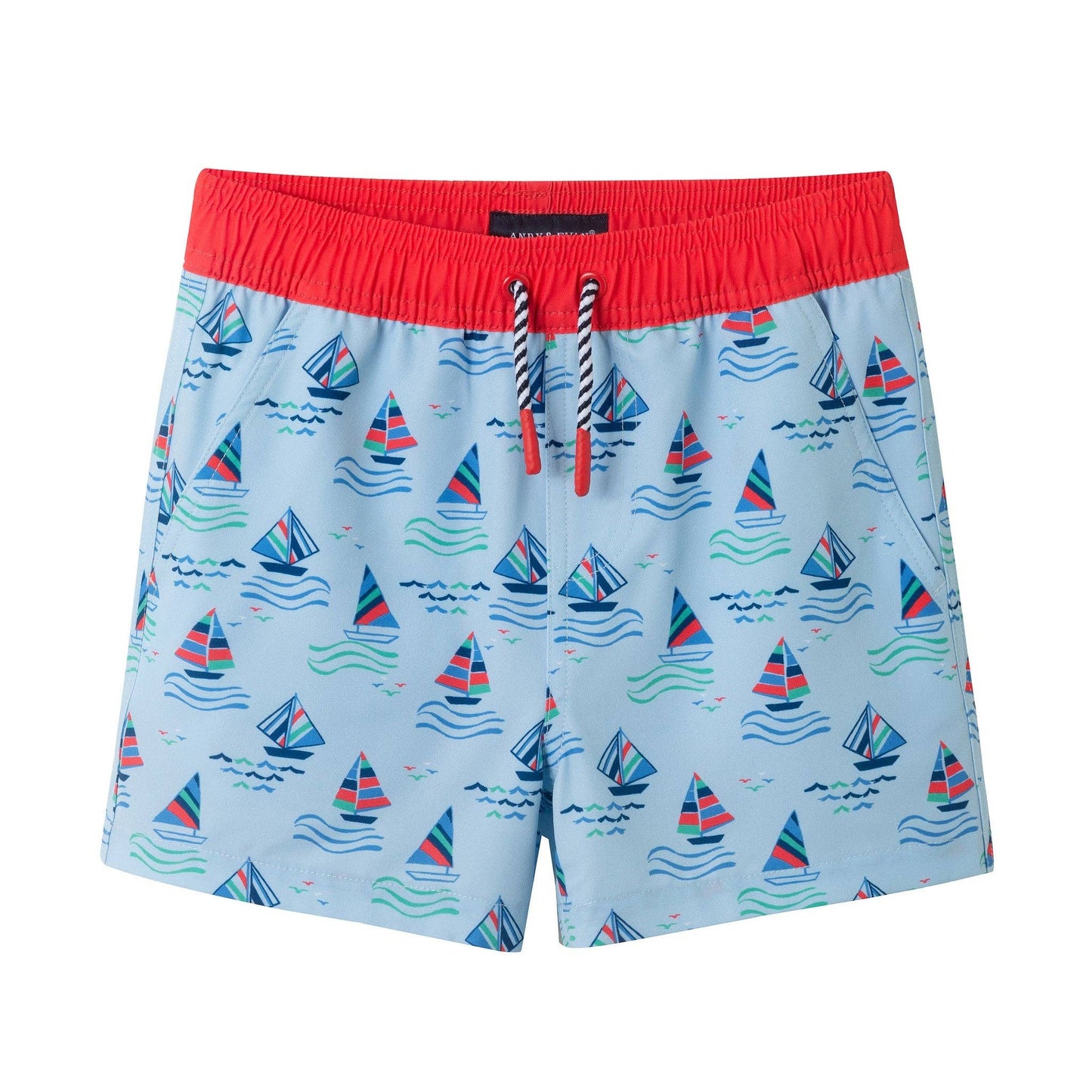 Boys Swim Trunk | Navy Sailboat: Navy