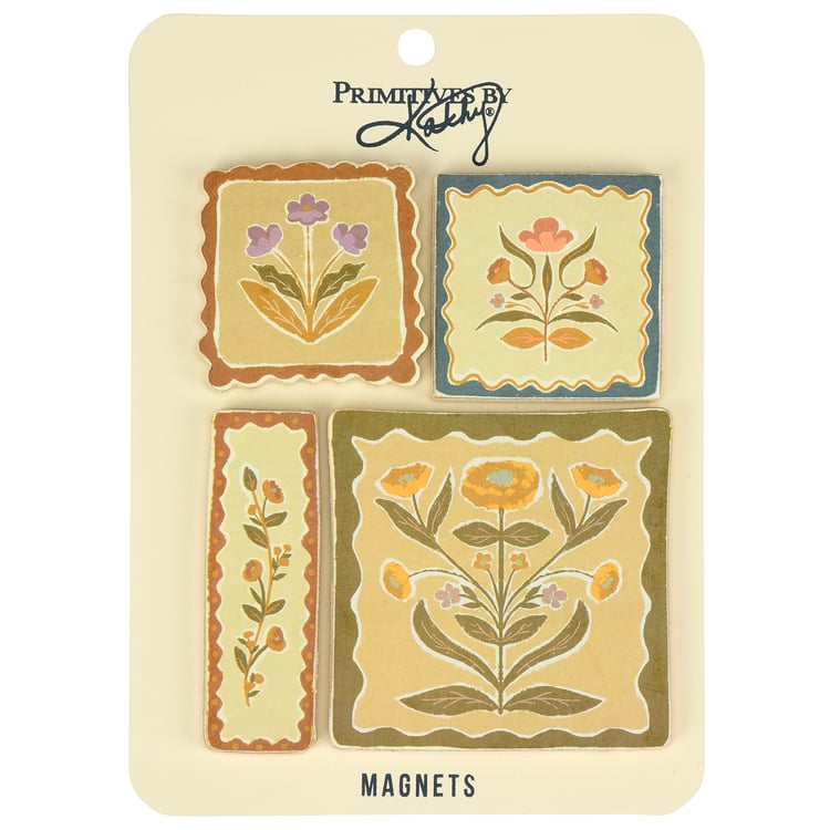Fall Folk Floral Magnet Set