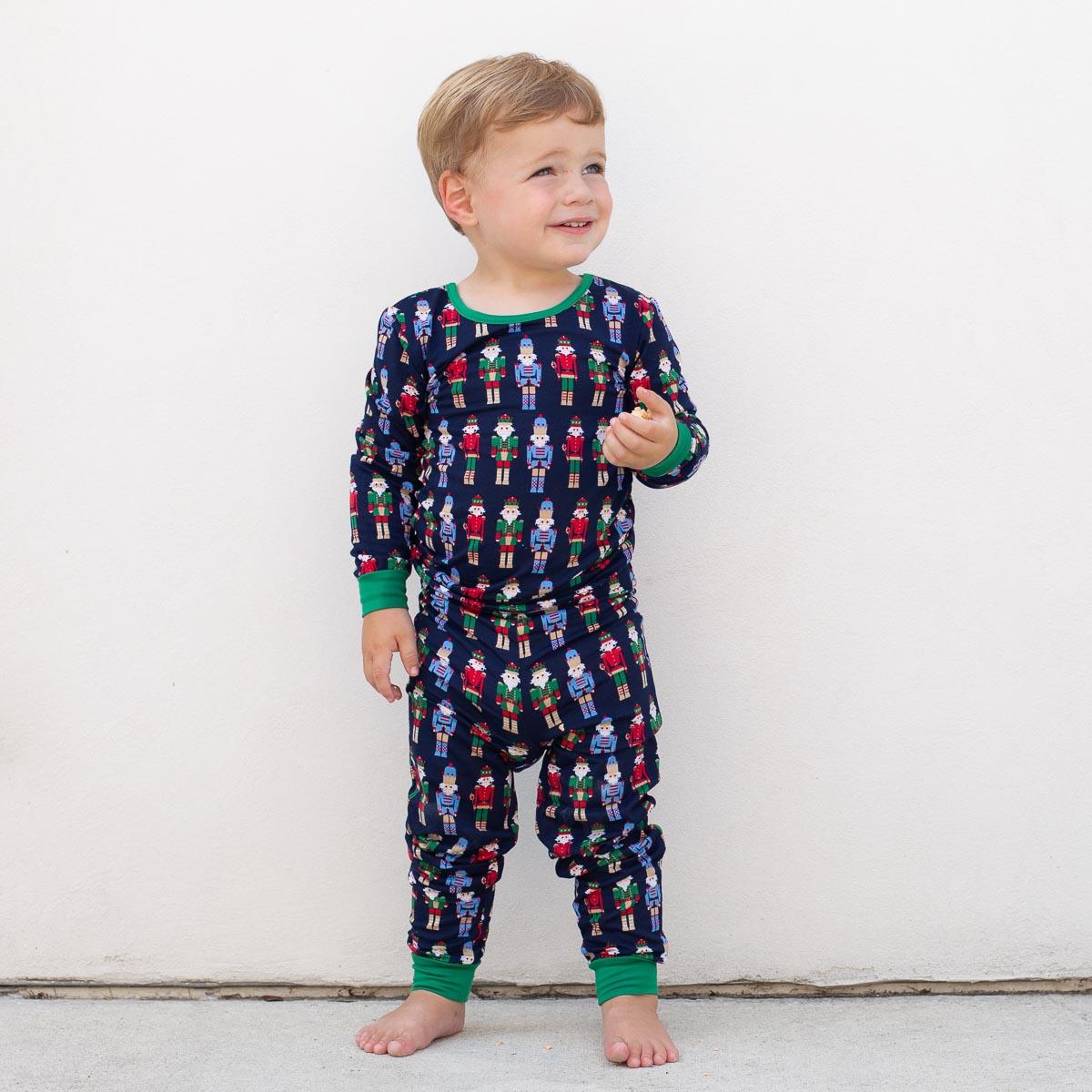 Kid's Nutcracker March Long Sleeve Pajamas in Navy