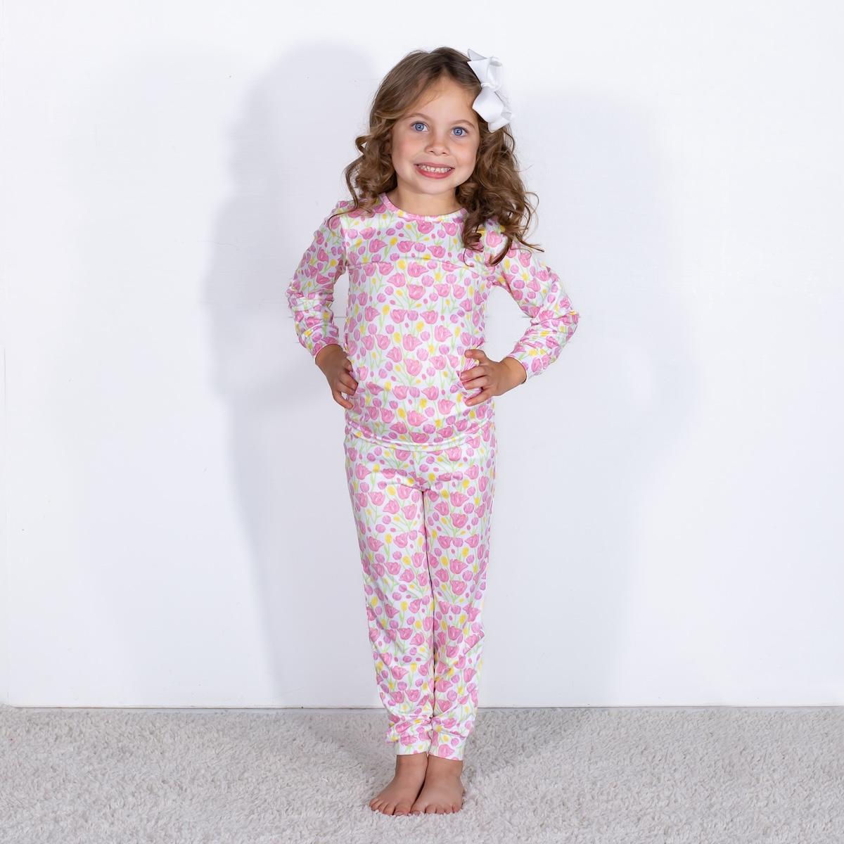Kid's Tulip Fields Long Sleeve Pajamas