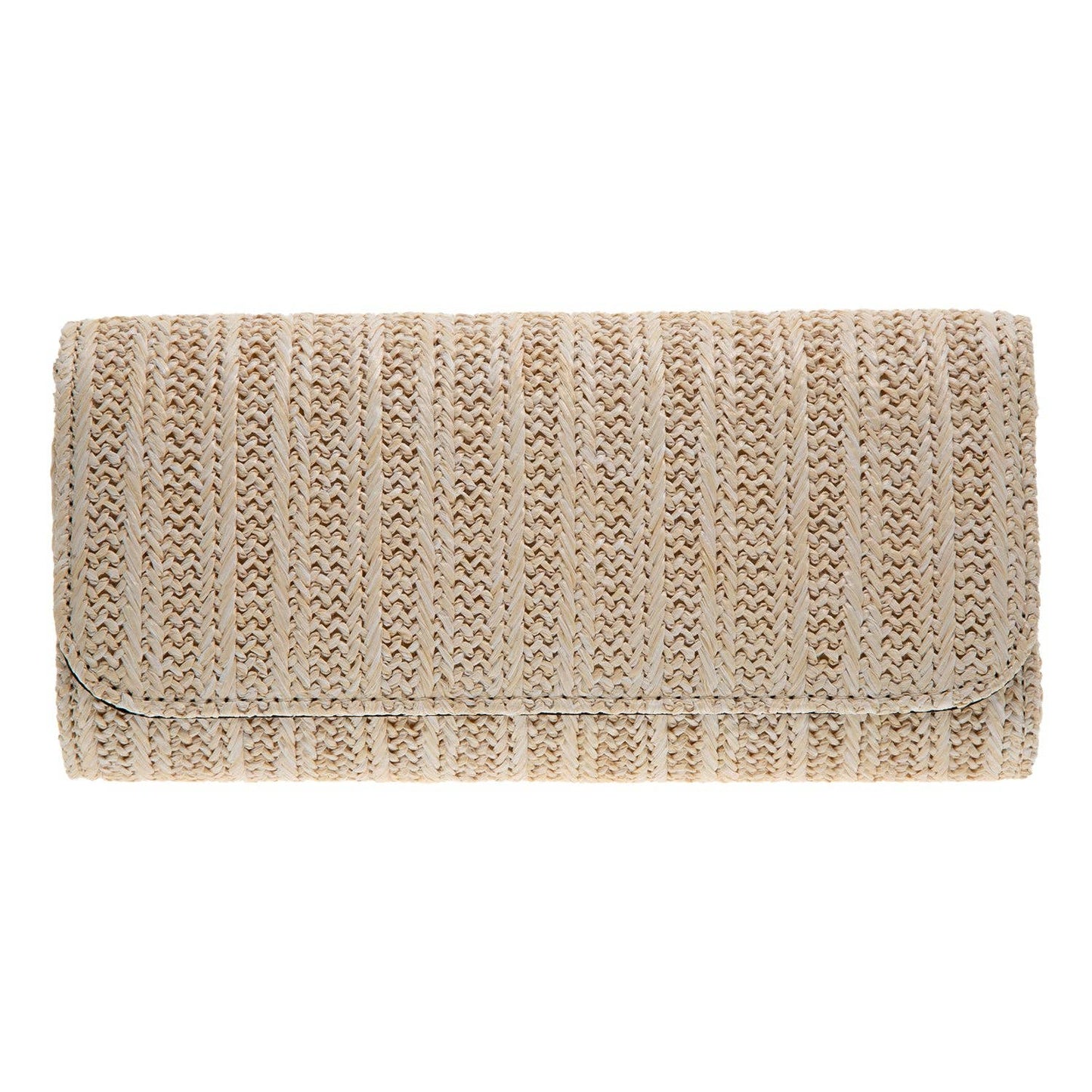Natural Straw Clutch: Ivory