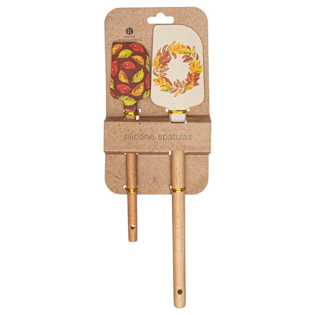 Falling Leaves Silicone Spatula Set of 2 Fall Autumn