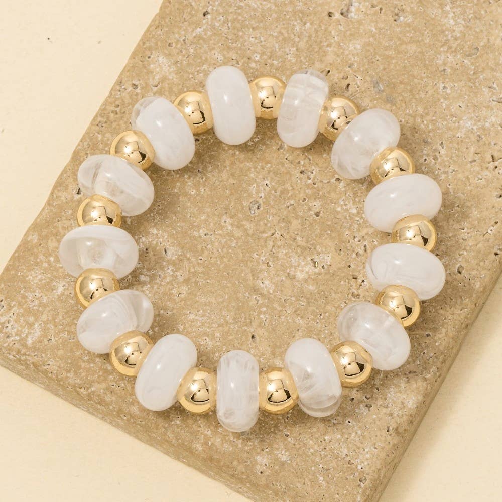 Assorted Resin Beads Stretch Bracelet: GDWH