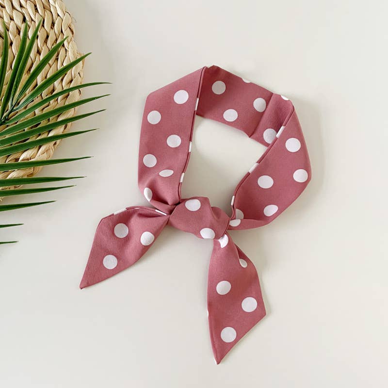 Minimalist Fashion Polka Dot Scarf: Pink / M