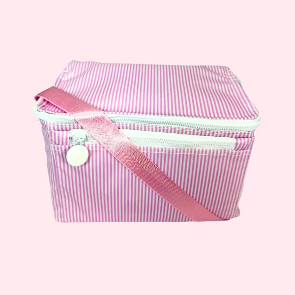 Pink Preppy Stripe Lunchbox-Wipeable