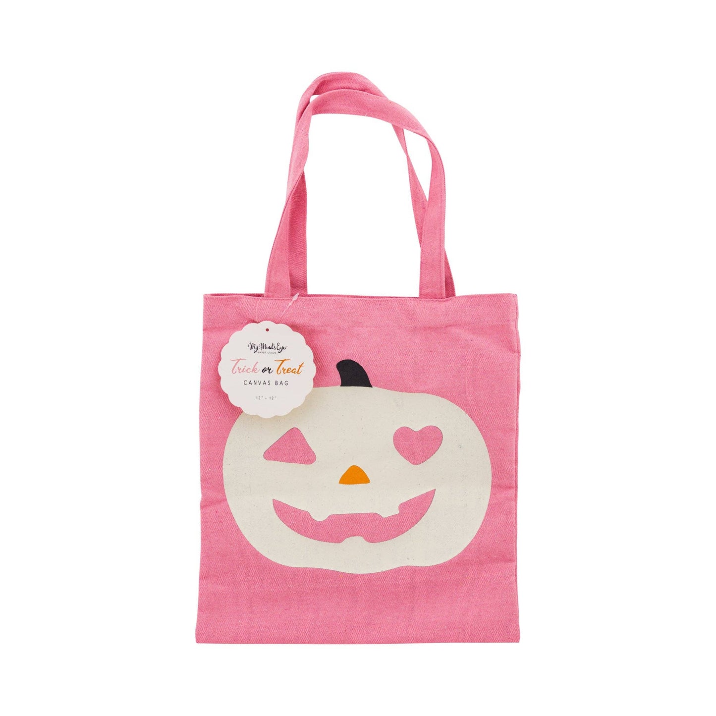 Pink Pumpkin 12x12 inch Canvas Bag