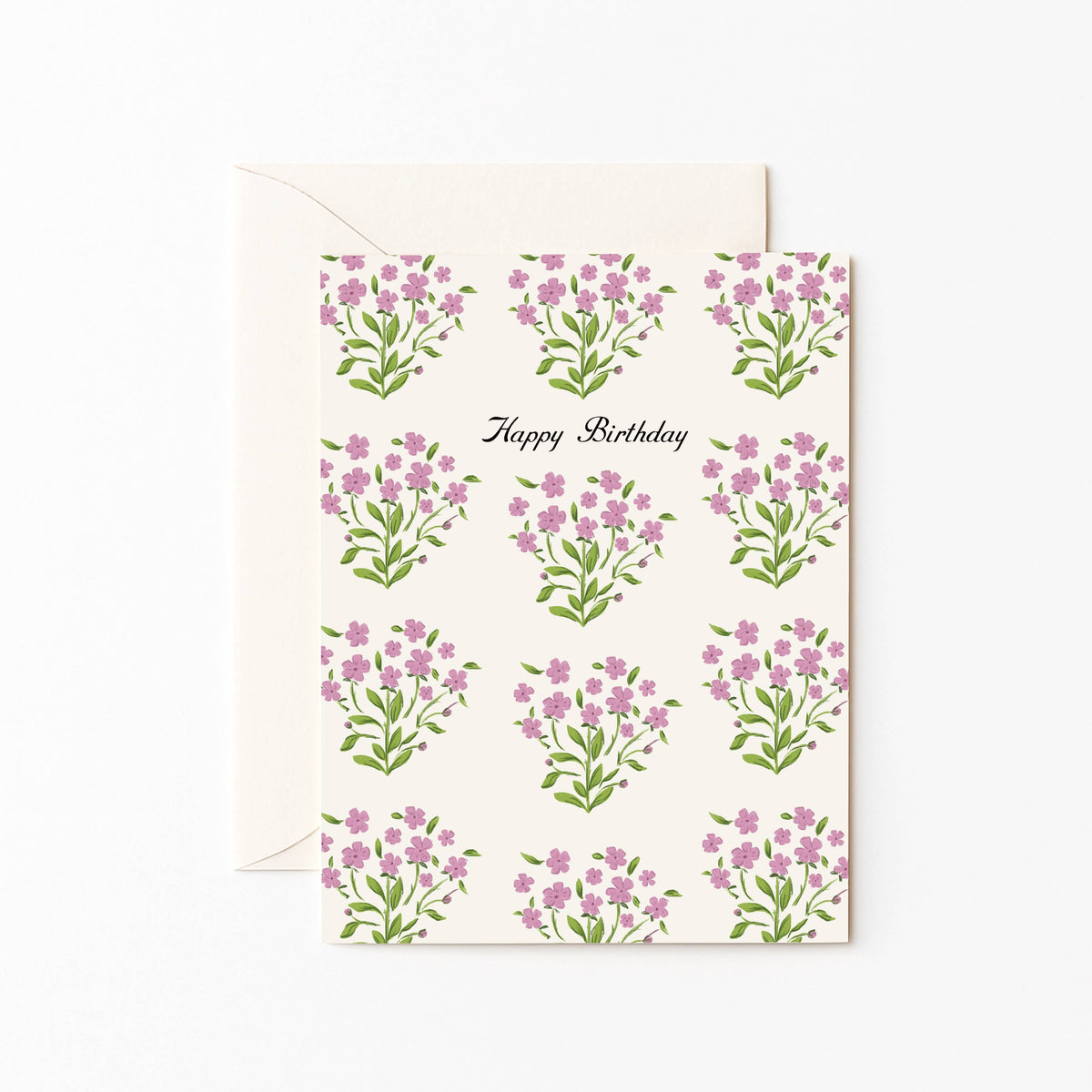 Happy Birthday Block Print Card