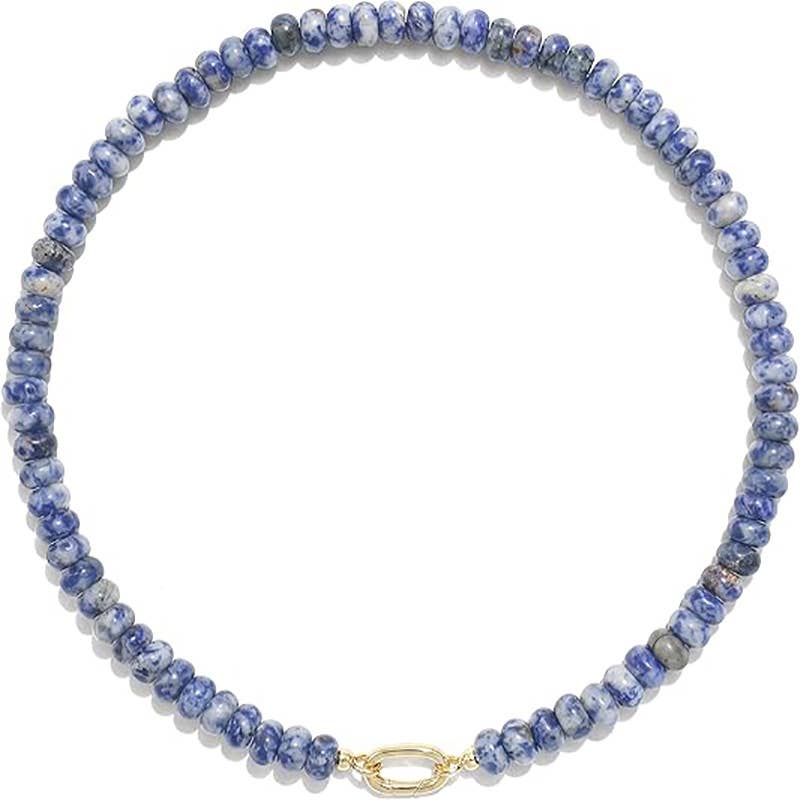 Rondelle Bead Necklace Detachable Oval Metal Buckle Dainty: Color_15 / M