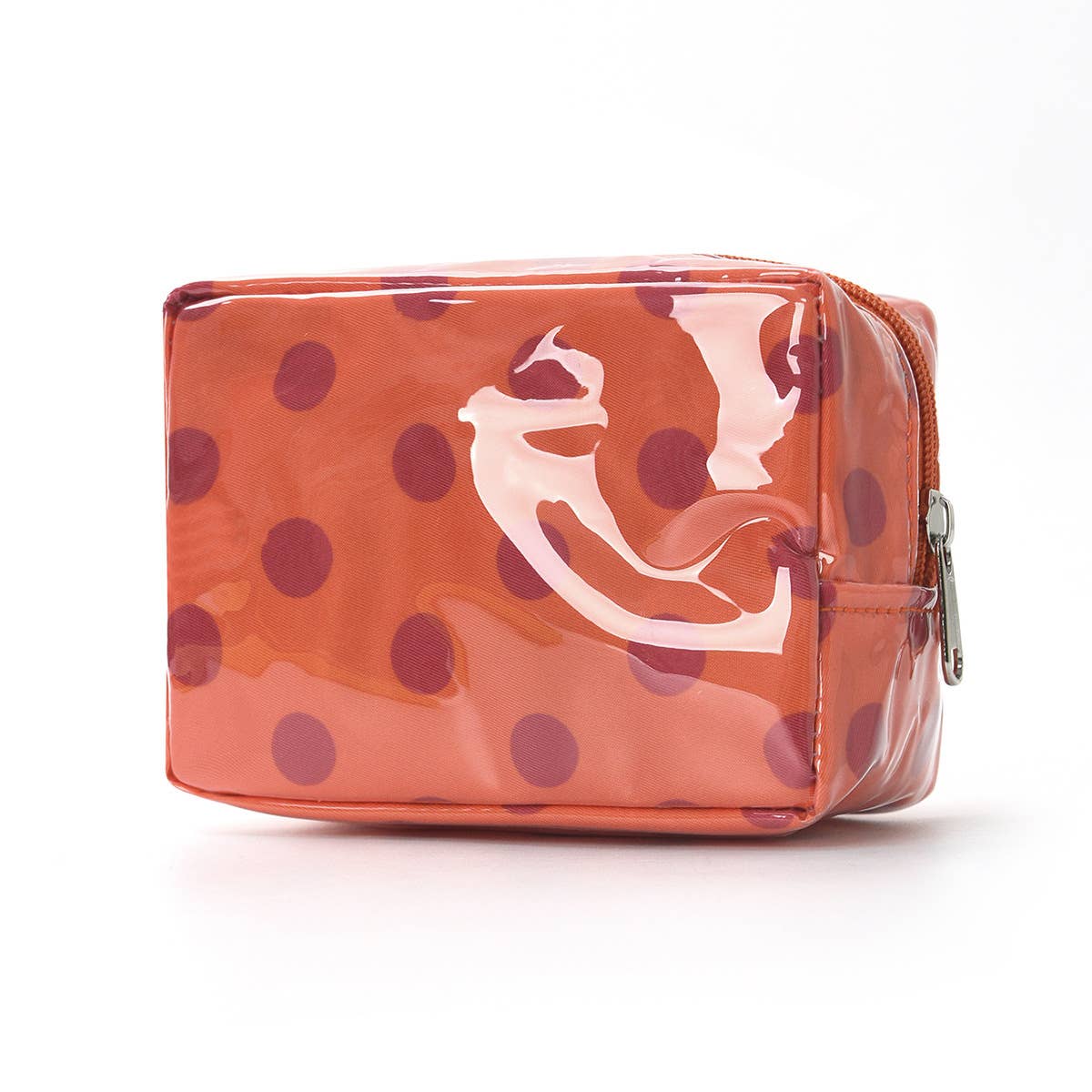 Fashion Polka Dot PVC Mini Clutch Makeup Bag: Orange / M