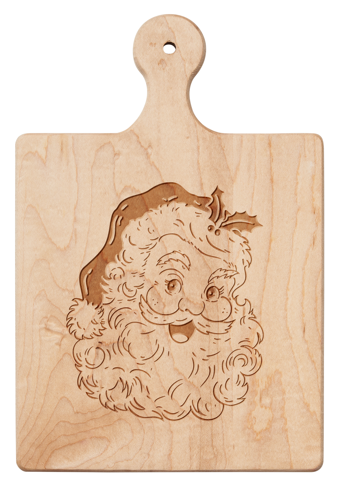 Artisan Maple Paddle Board | Santa Holly | 9" x 6"