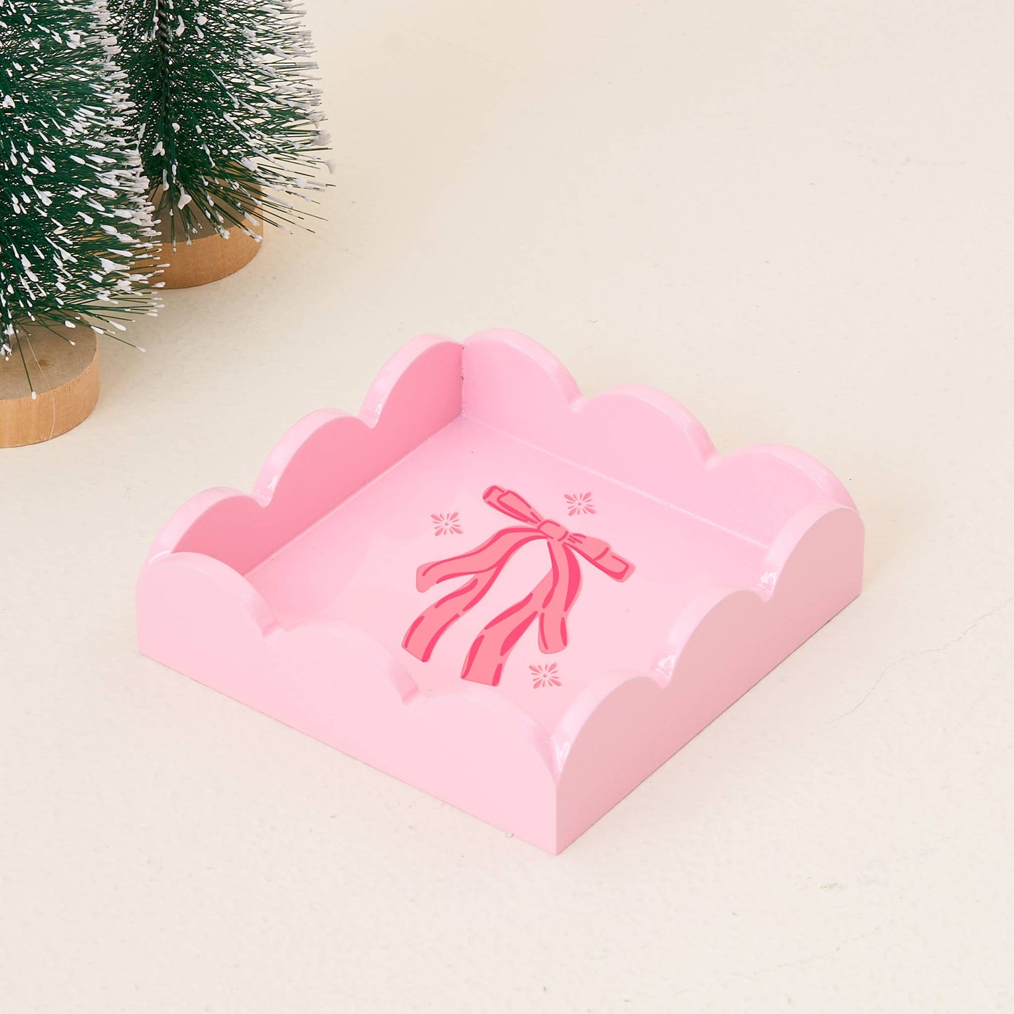 Scallop Trinket Tray-Bow Blush