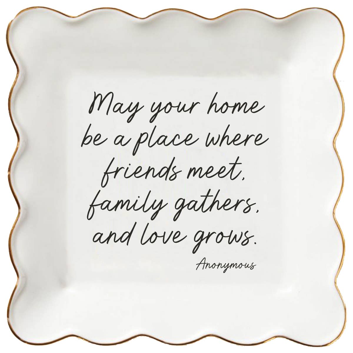 Ceramic Trinket Tray | May Your Home Be A Place 4"x4"