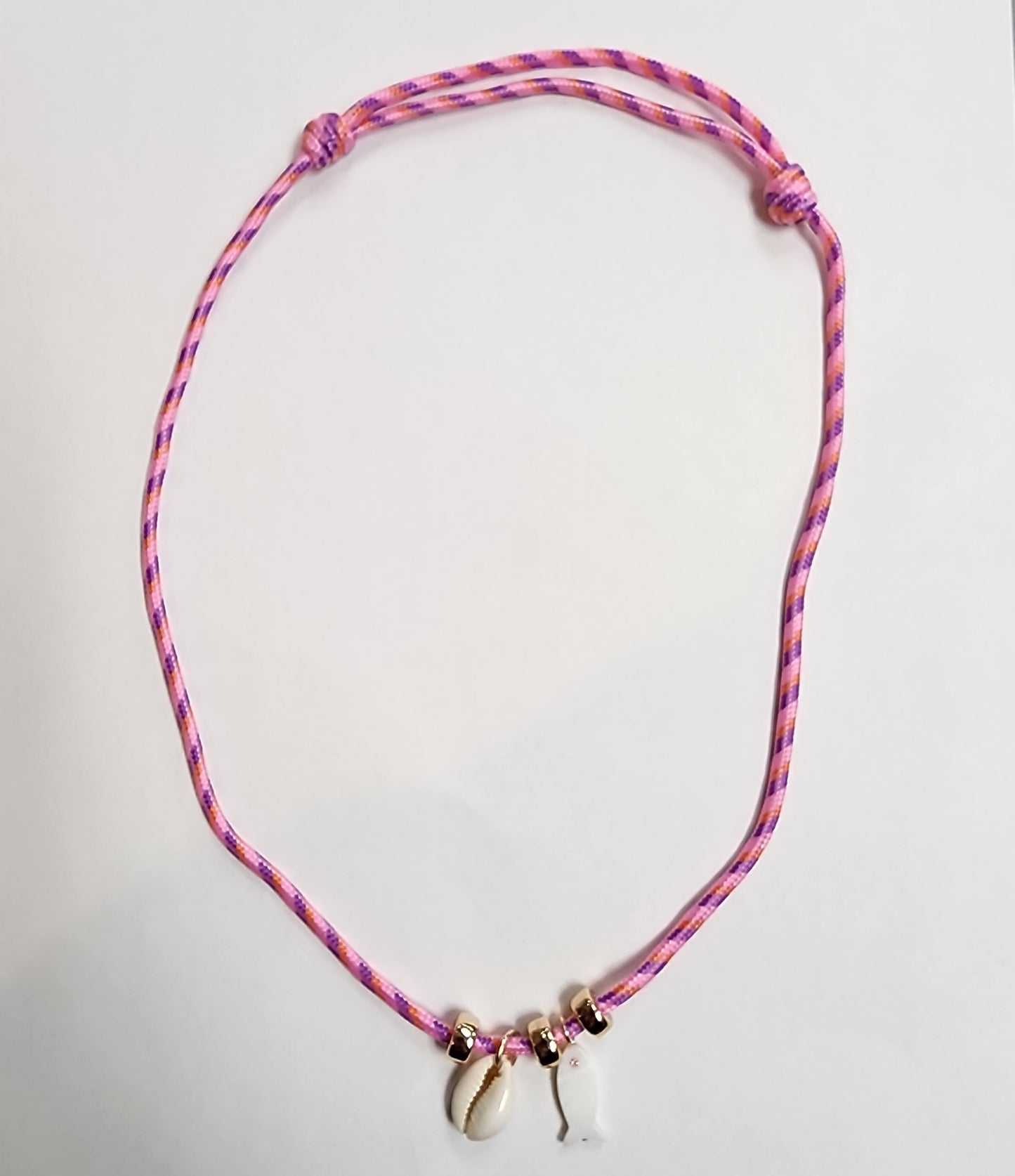 PINK/ WHITE FISH / PUKA Necklace