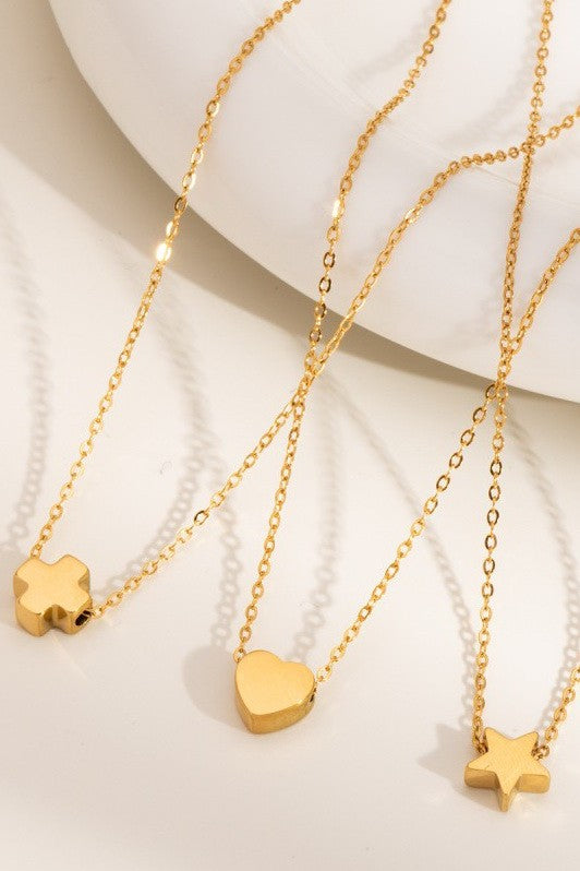 18k Non Tarnish Heart Necklace