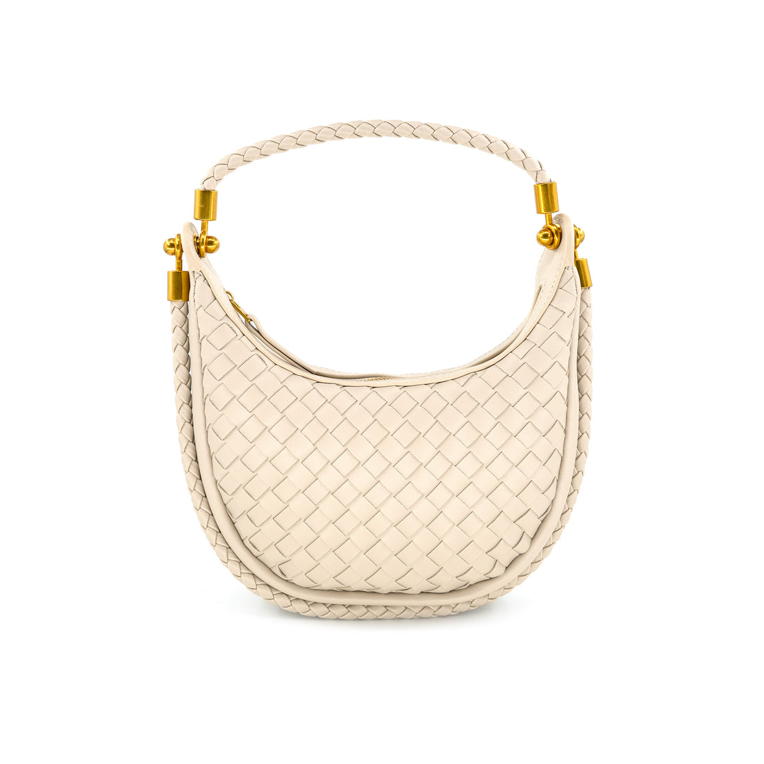 Mini Woven Hobo in Beige