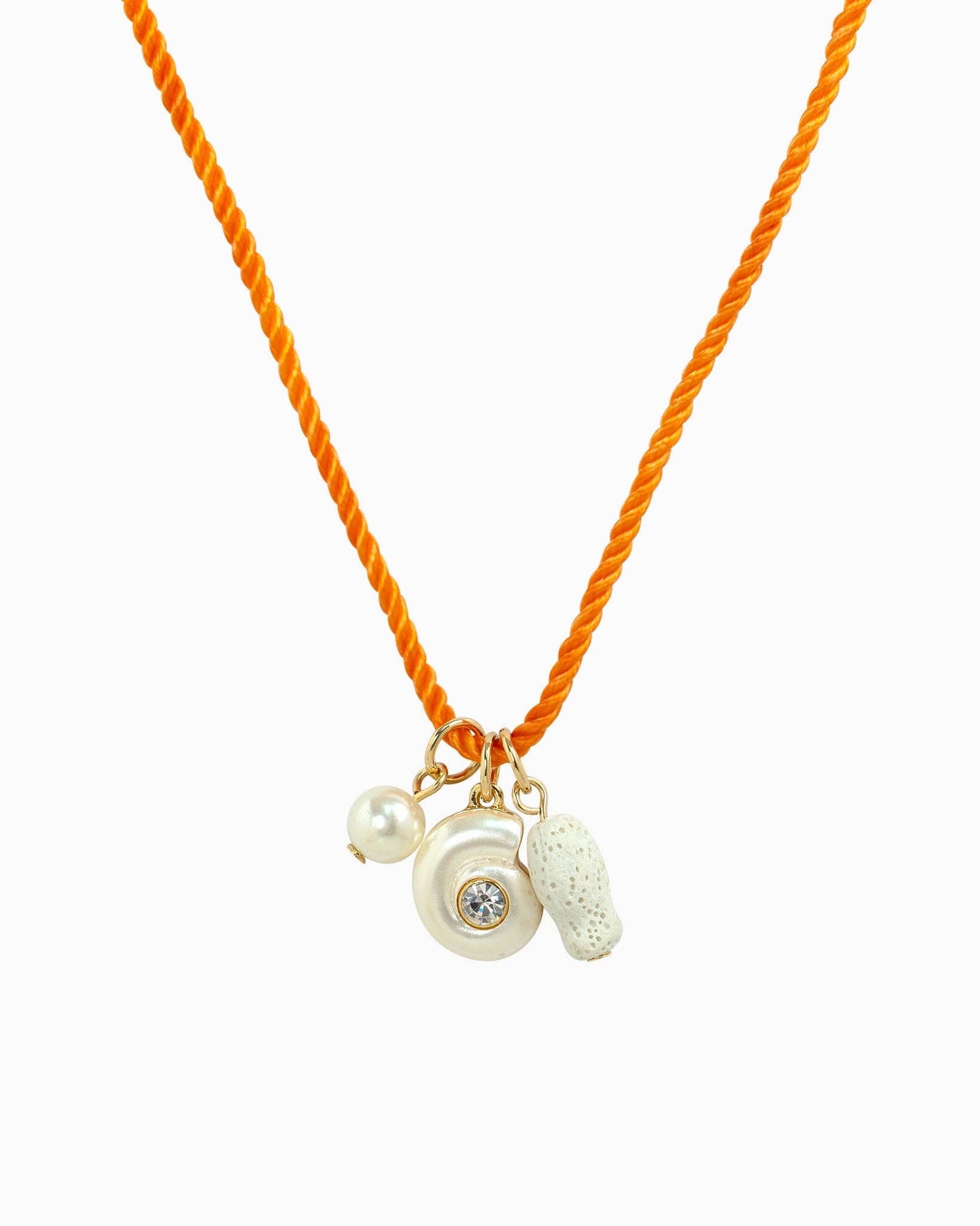 Beach Mode Coastal Sunset Reef Rope Pearl Charm Necklace
