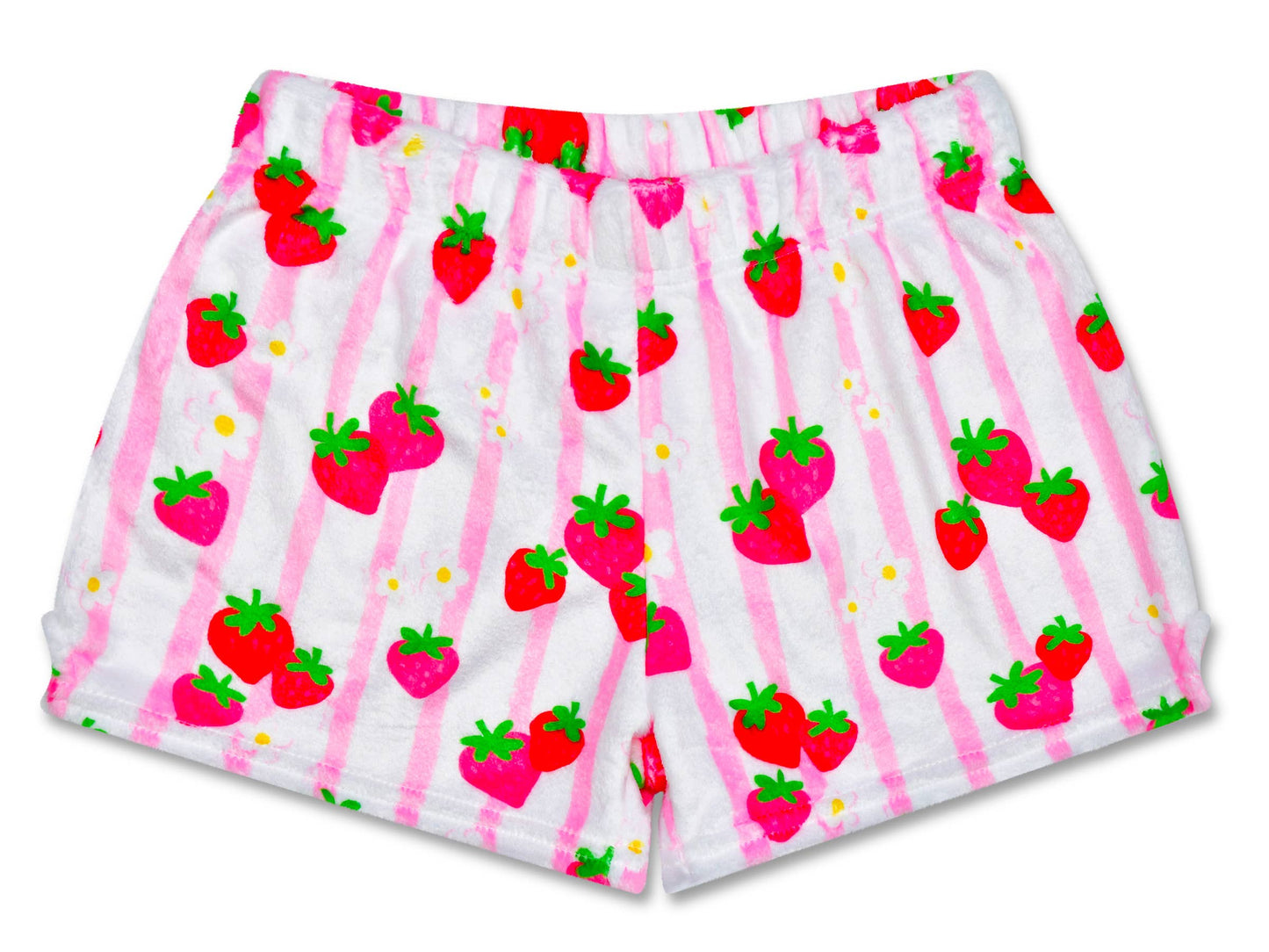 Strawberry Stripes Plush Shorts (Medium (10-12))