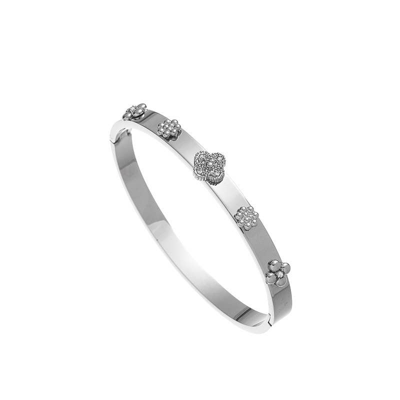18k Non-Tarnish Waterproof Stainless Steel Bangle | Silver