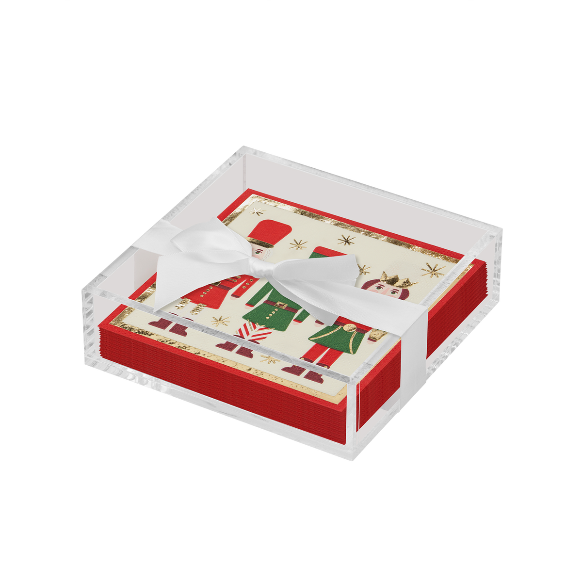 Acrylic Cocktail Napkin Tray- Nutcracker Christmas