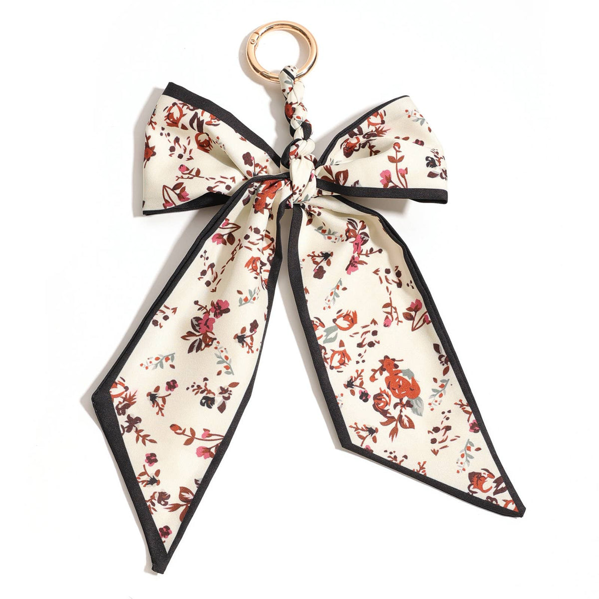 Creative Handmade Woven Scarf Bow Keychain Charm: L / M