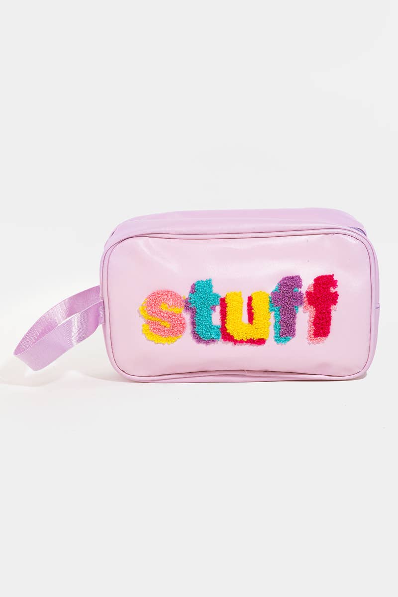 Multi Color Stuff Rectangle Cosmetic Bag: PU