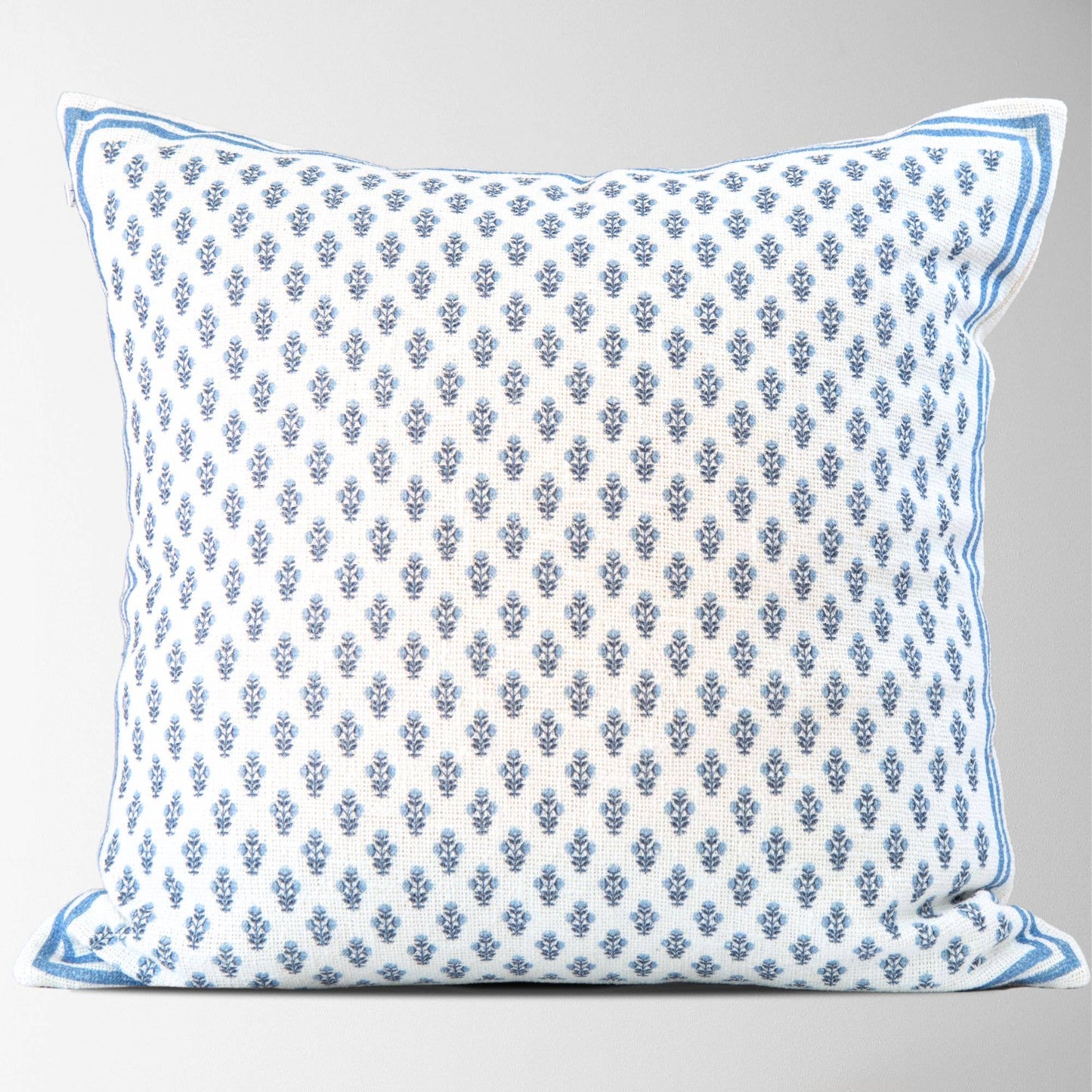Celeste Mughal Flower Pillow Cover in Blue