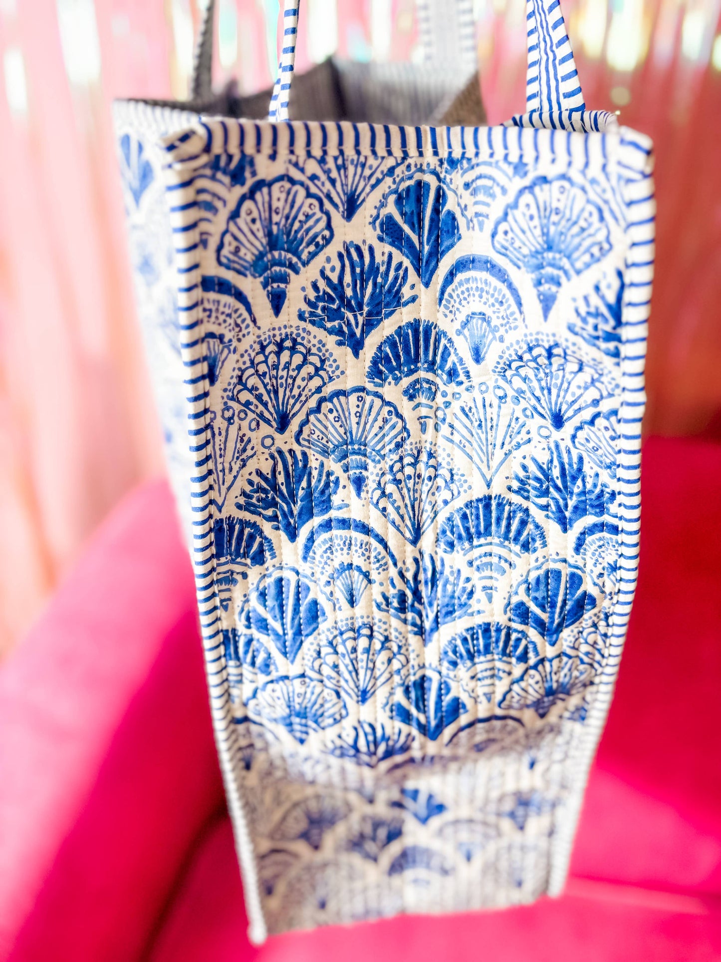 Calico Scallop | Regular Size Quilted Tote Bag
