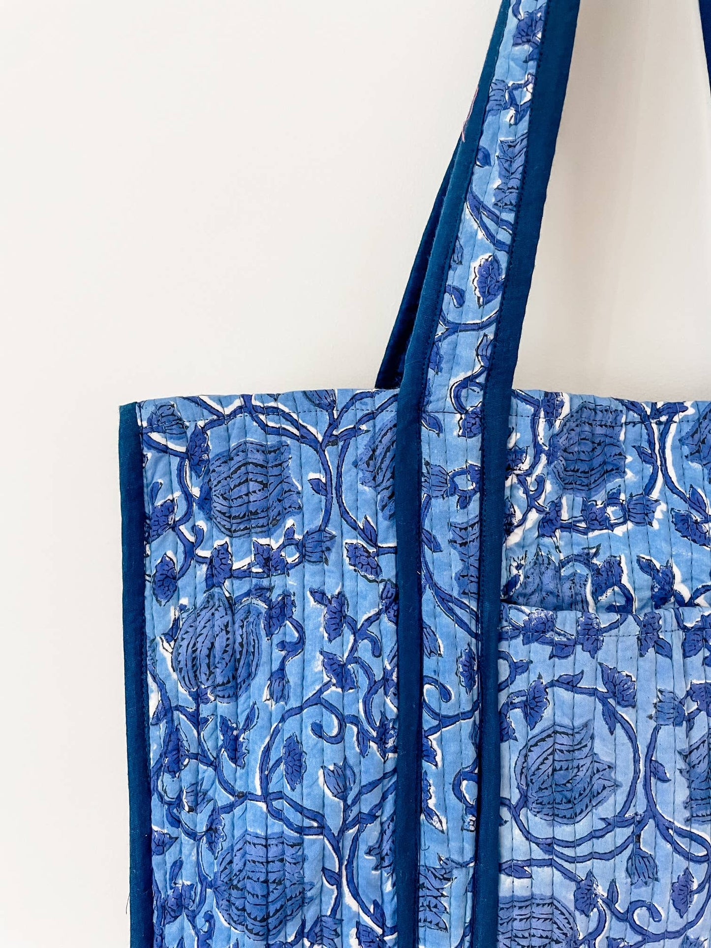 Lotus Block Print Tote Bag