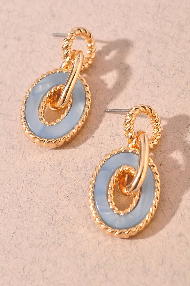 OVAL ACRYLIC EARRINGS: Light Blue