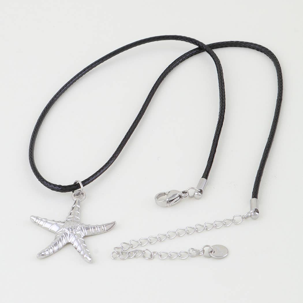 Ribbed Starfish Braided Necklace: SBK