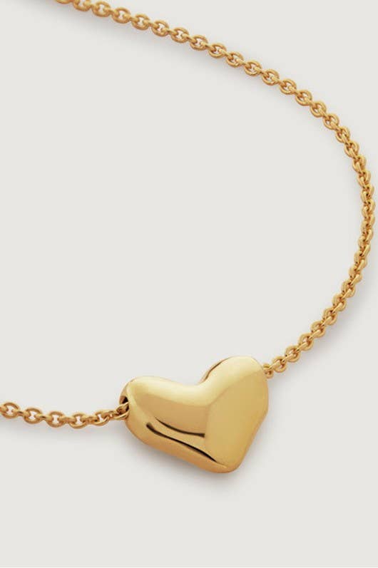 18k Stainless Steel Tarnish Free Heart Necklace | Gold