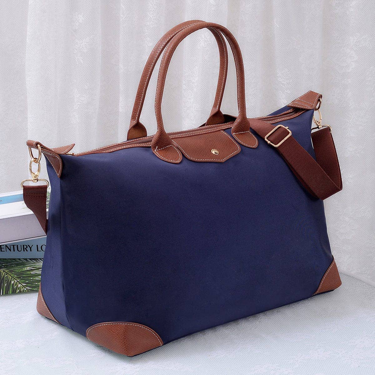 Marisa Nylon Duffel/Weekender Bag: Navy