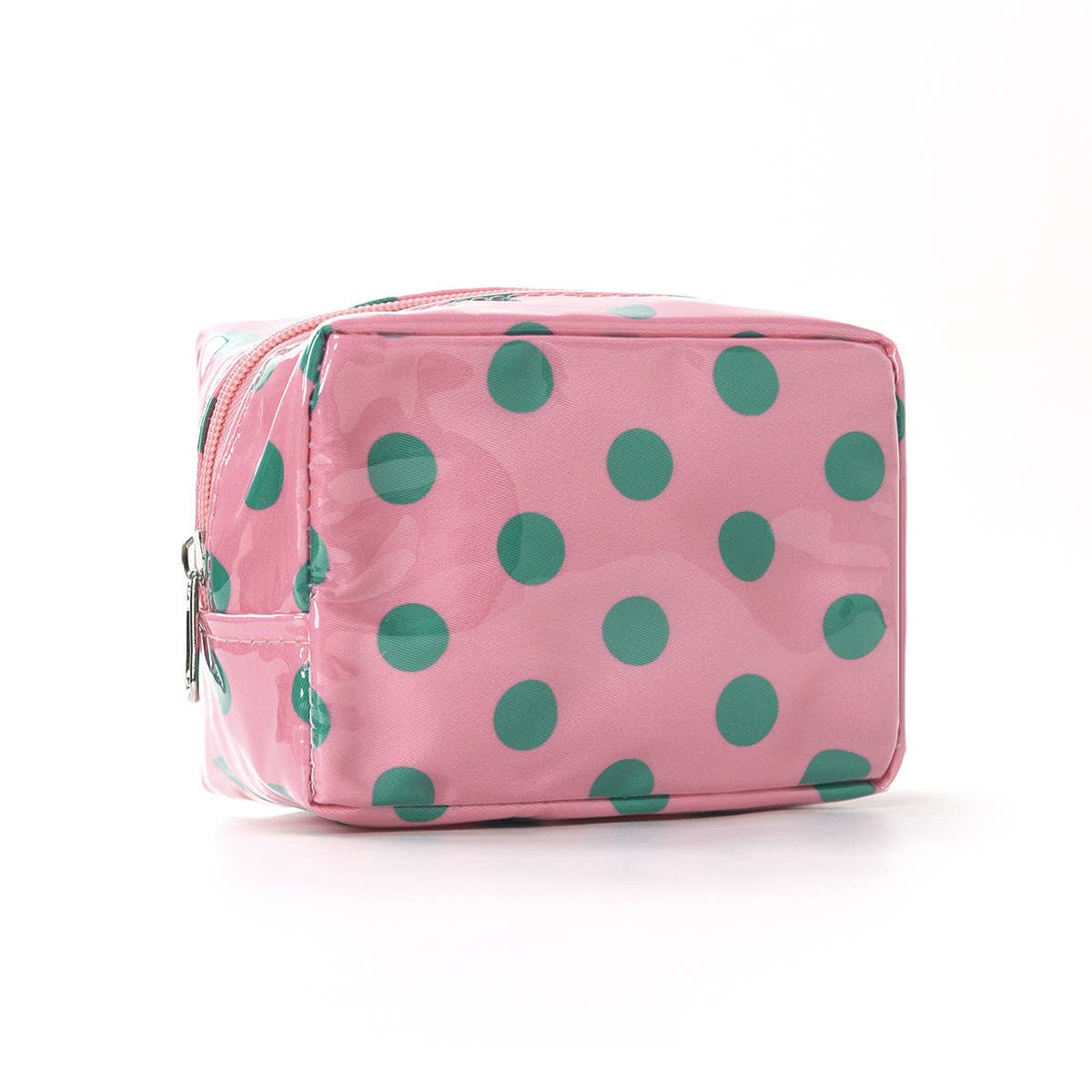 Fashion Polka Dot PVC Mini Clutch Makeup Bag: Pink / M
