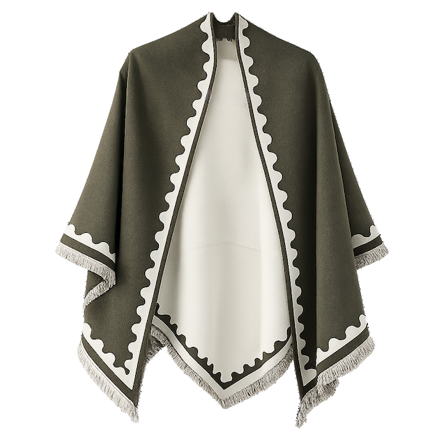 Scalloped Edge Elegance Triangle Wrap: 01 OLV
