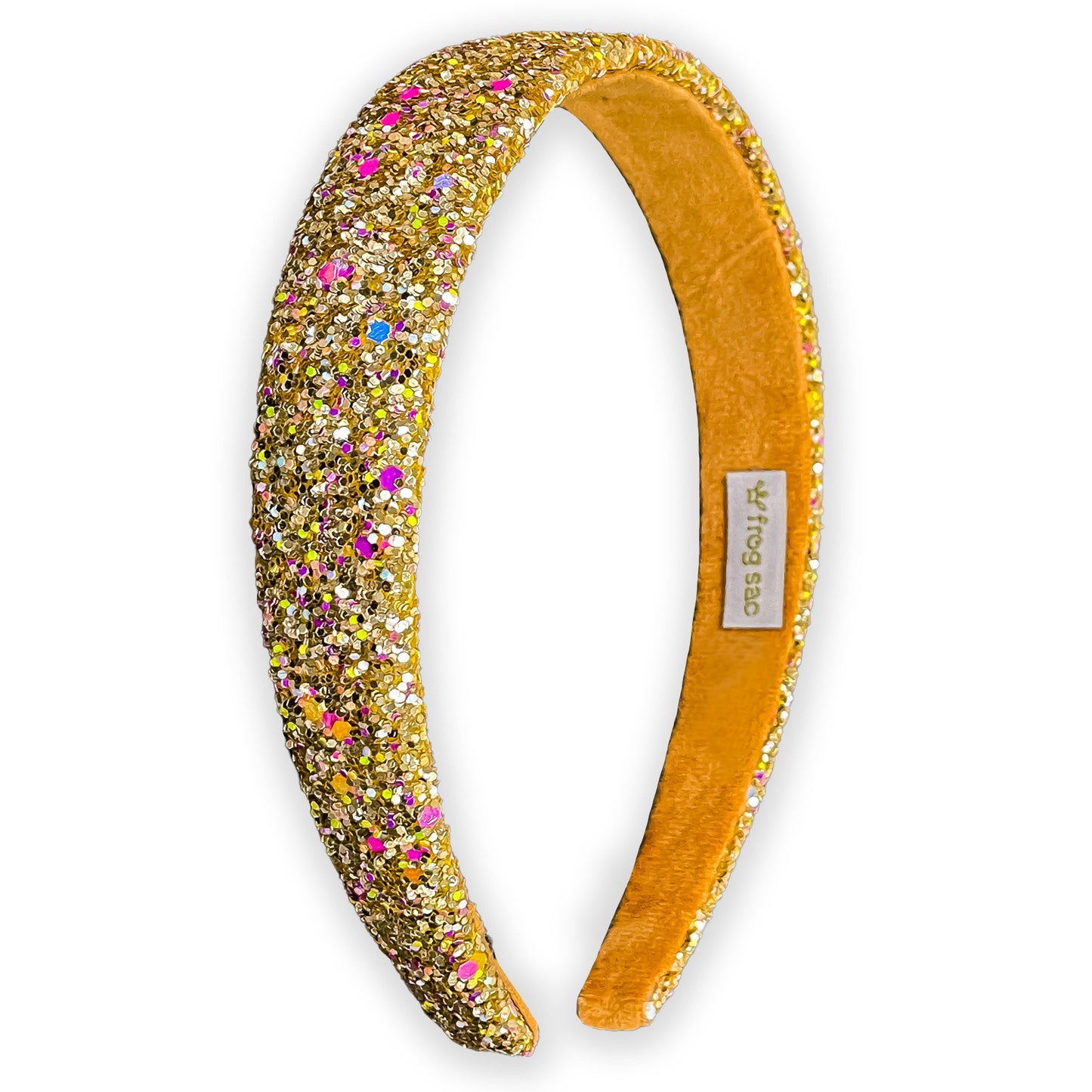 Tapered Chunky Glitter Headband: Gold