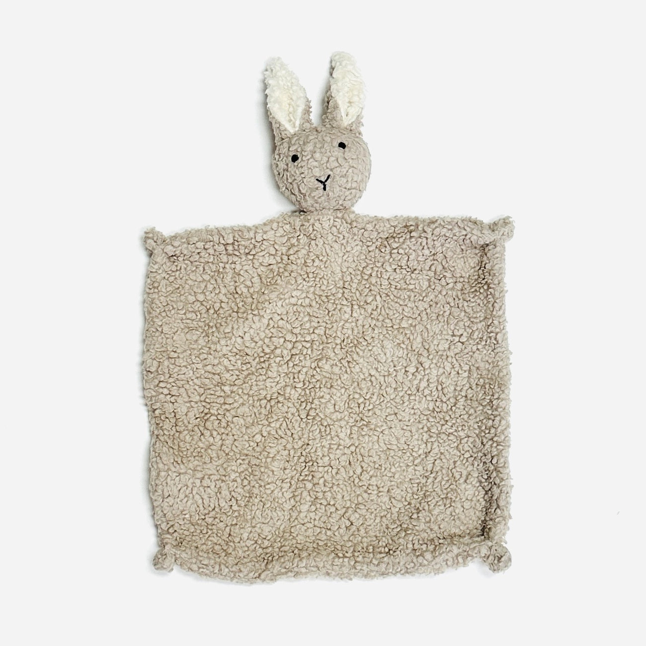 BUNNY - Organic SHERPA Lovey Baby Security Blanket Cuddle Cloth-Stone