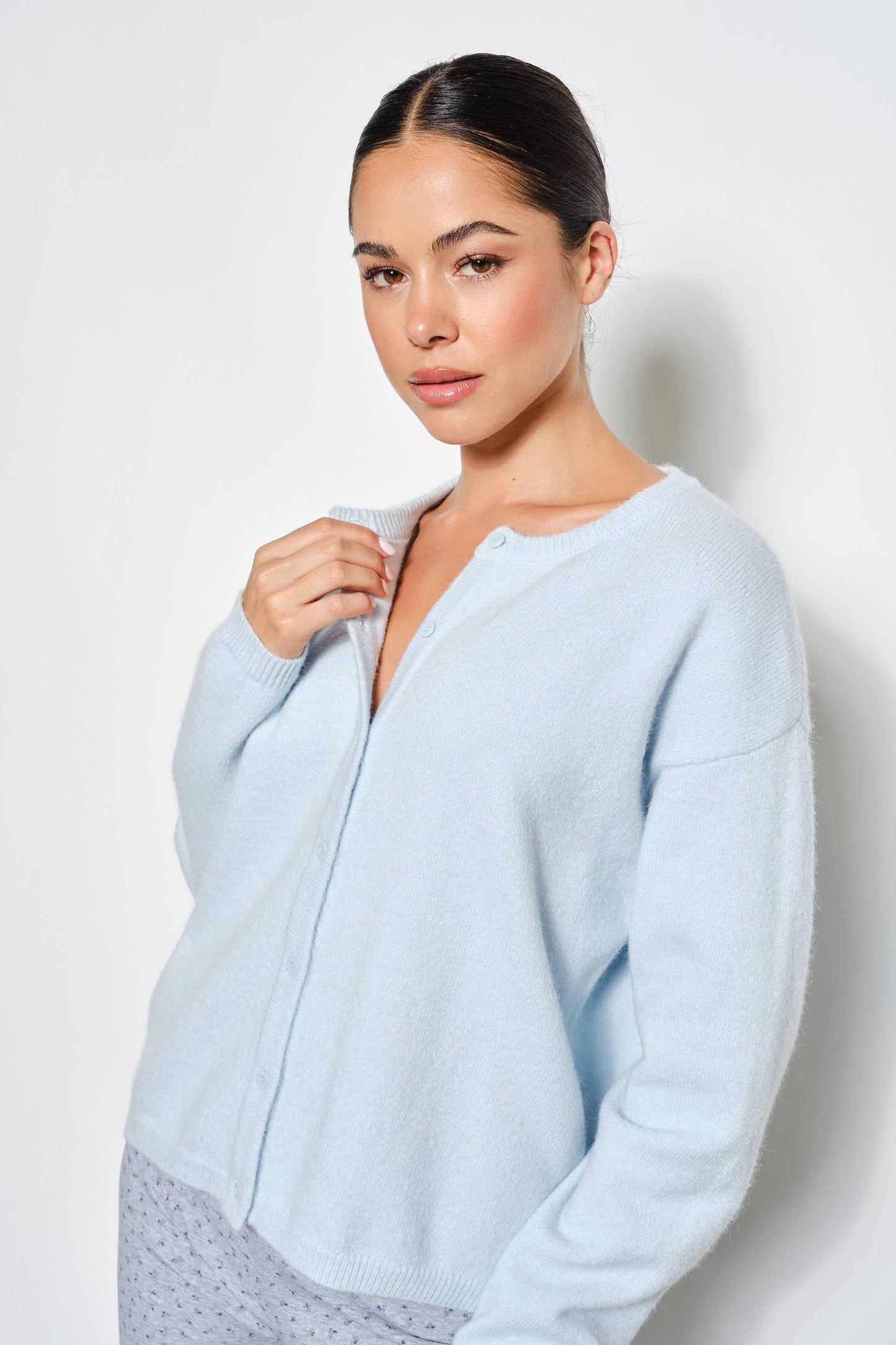 Marley Lightweight Oversized Cardigan: Lt Blue