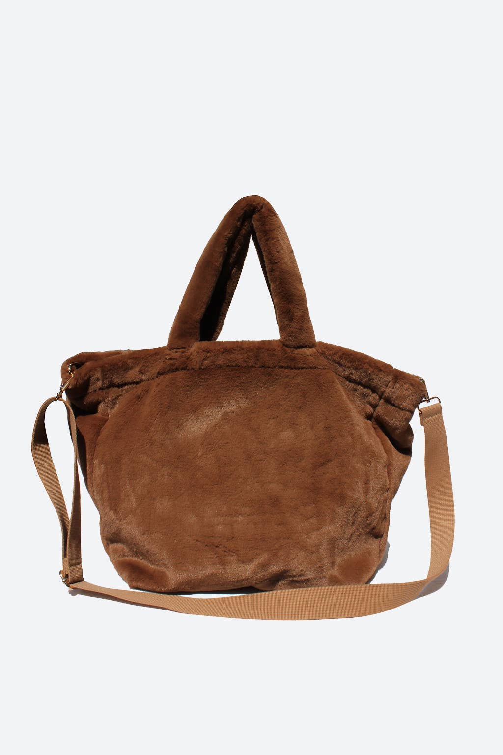 Jade Faux Fur Tote : Taupe