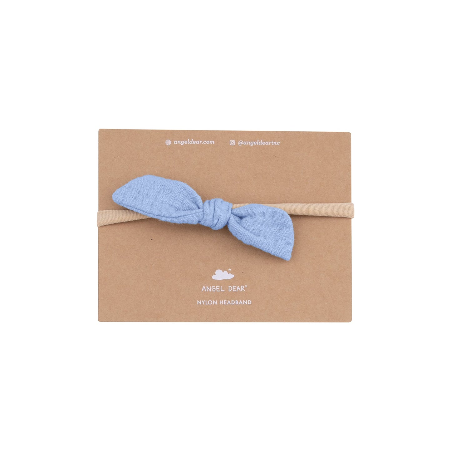 Solid Muslin Dusty Blue Bow W/ Nylon Headband
