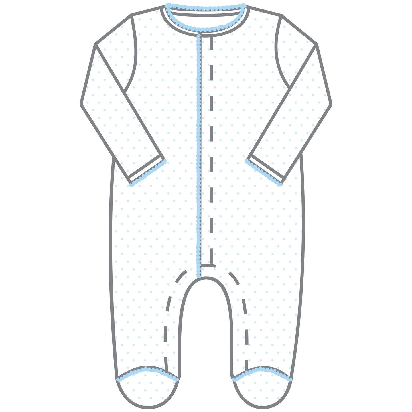 Mini Dots Footie - Blue