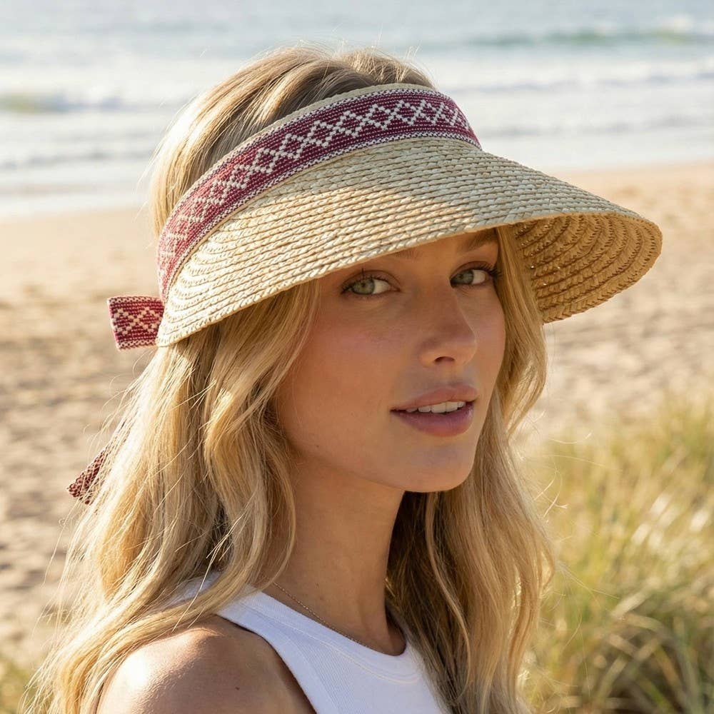 Diamond Band Visor Sun Hat: FU