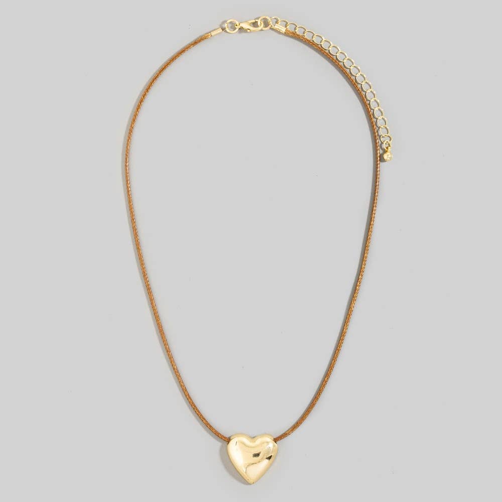 Heart Pendant Cord Necklace: GT