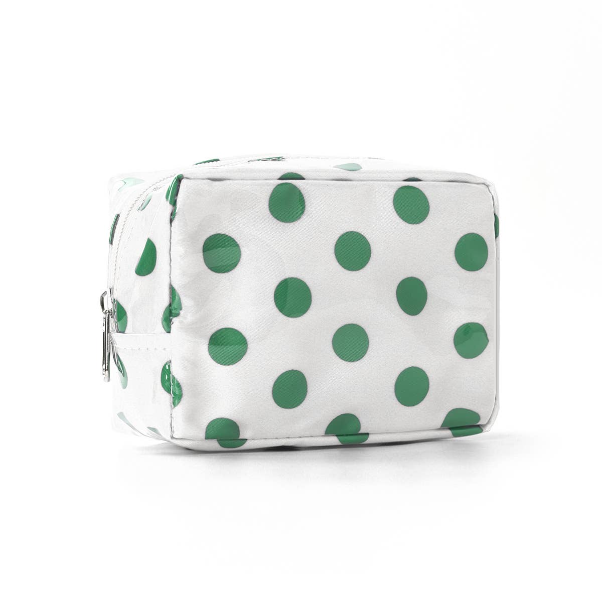 Fashion Polka Dot PVC Mini Clutch Makeup Bag: Beige / M